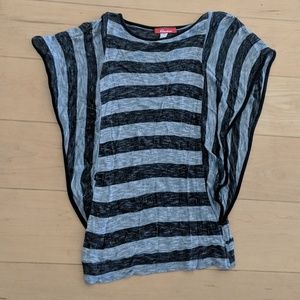 Dark and light grey striped shirt.